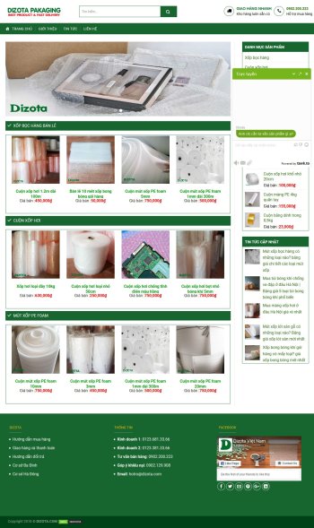 Website bán vật liệu