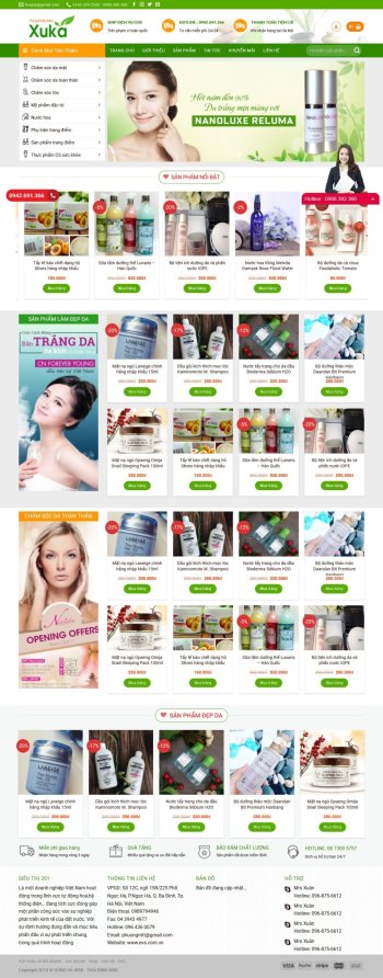 Mẫu website mỹ phẩm